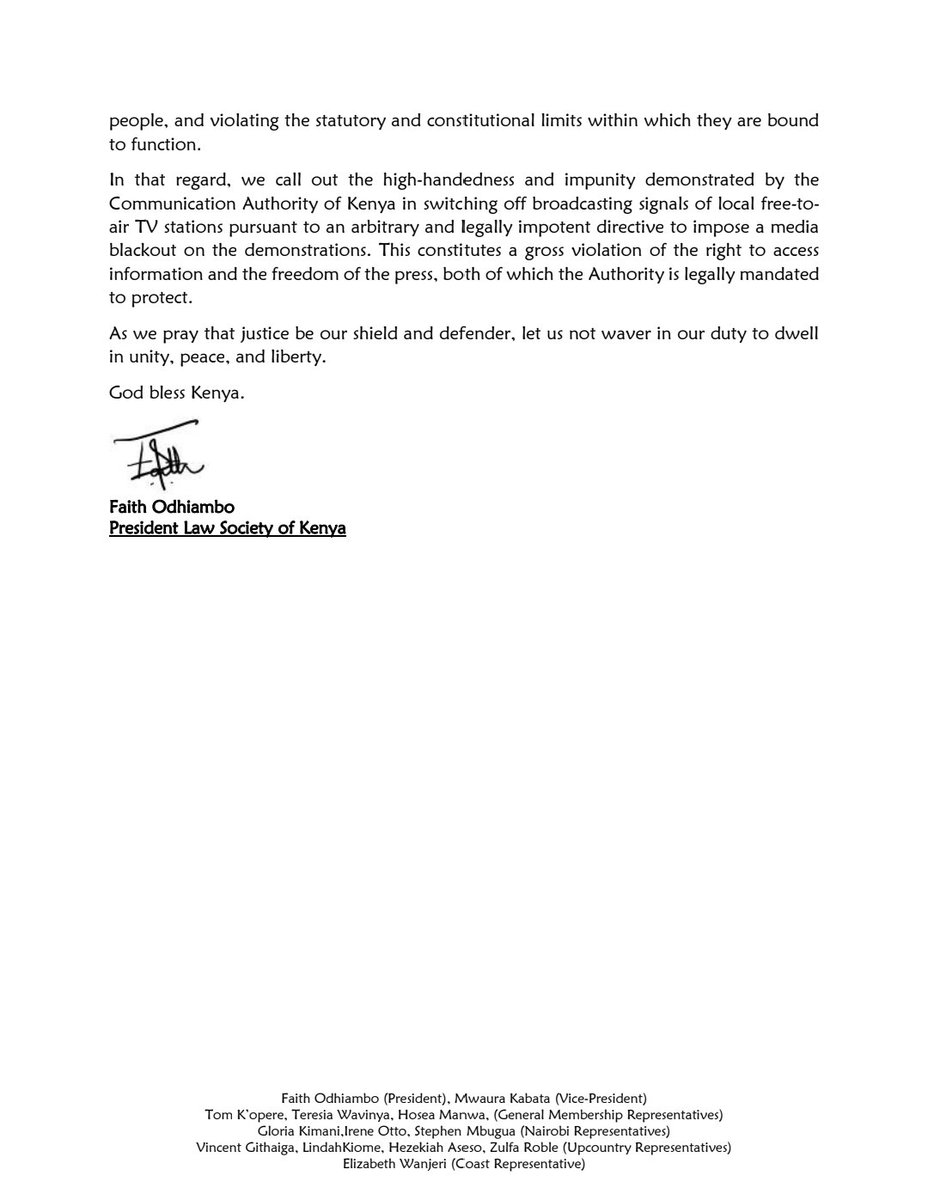 The agony and anguish of those we have lost fuel our resolve to call for Justice and reclaim the rule of law. We must not allow room for the denigration of our shared resolve through intolerance and conflict with the law. Let us work towards a better, safer, and more prosperous