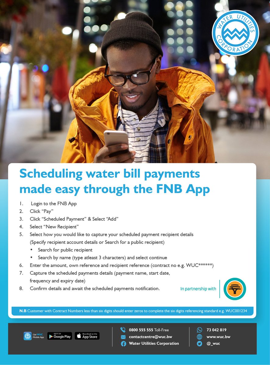 Schedule Water Bill Payments with FNB

#SomarelaThothi