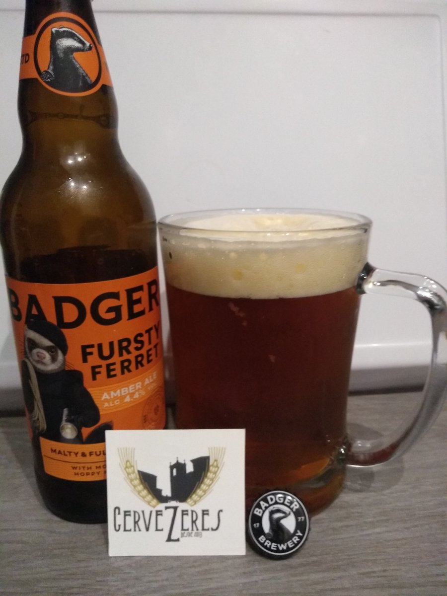 #BuenosDias 🌞 CerveZer@s. De <a href="/Badger/">Badger</a> INGLATERRA 🇬🇧 su #cerveza 🍺 FRUSTY FERRET Amber Ale 4.4% #aroma a #malta #Frutas #lupulo #fresco y #galletas #sabor #crujiente #suave #tostado #frutal #Especiado #dulce y #amargo #cheers🍻 #salud🍻 Buen #Jueves para tod@s desde <a href="/CerveZeres/">CerveZeres</a>