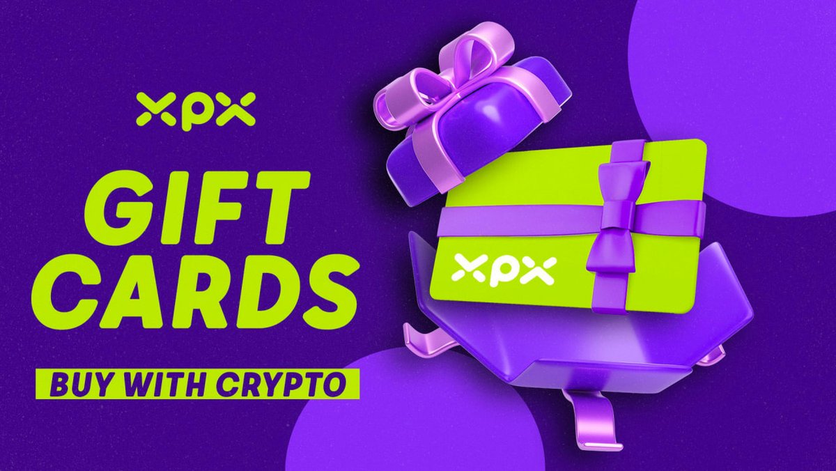 Yes, <a href="/XPXtoken/">XPX Token</a>  has released yet more Utility, to make the most out of your Crypto.
This time it's Non-Kyc gift cards, which you can purchase at xpxpay.com. But, you don't only have to buy them for yourself. You can by them for friends and family and send them via