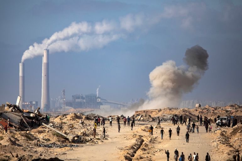 This is Israel bombing a road full of starving Palestinians trying to reach food.