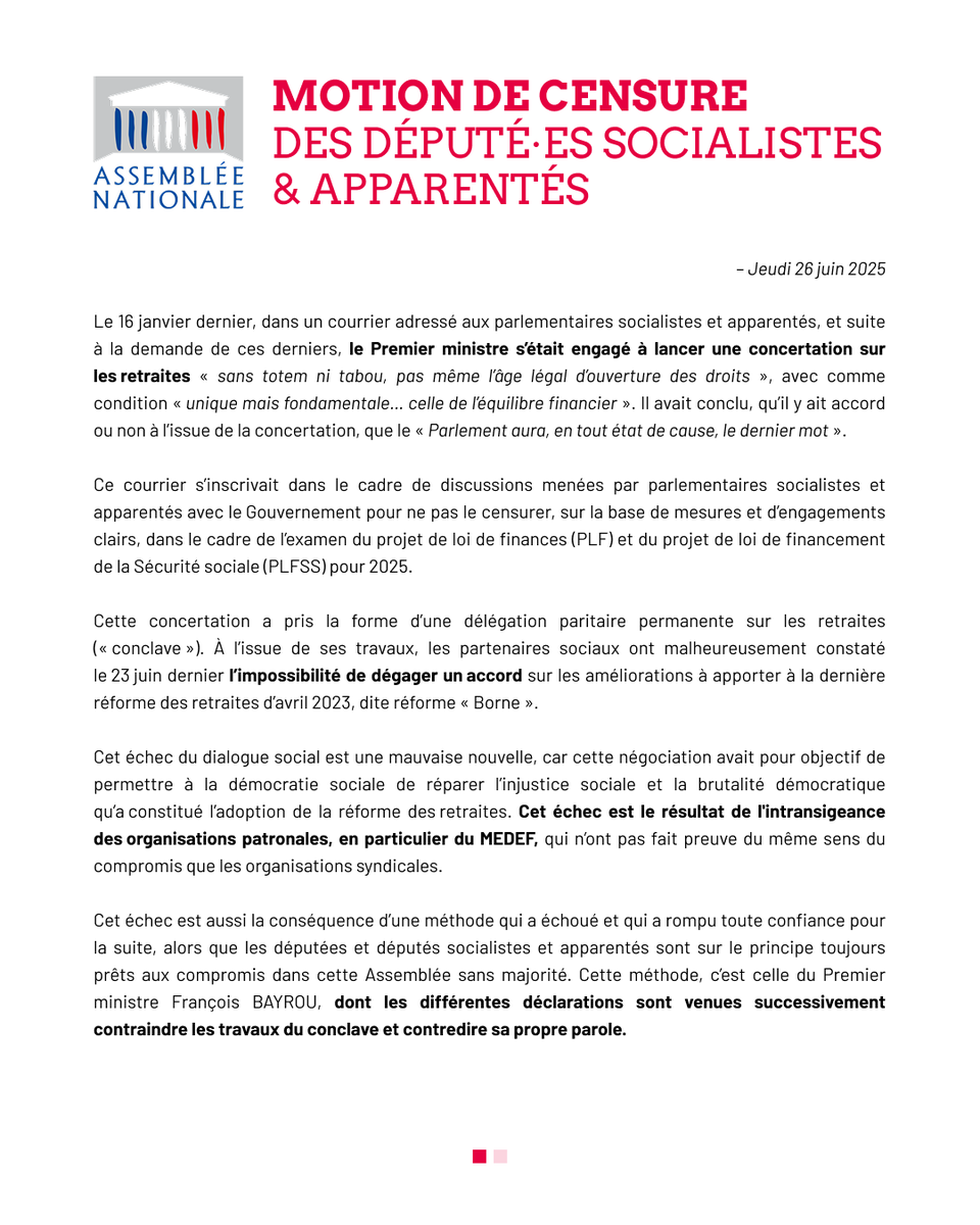 Députés Socialistes et apparentés tweet media