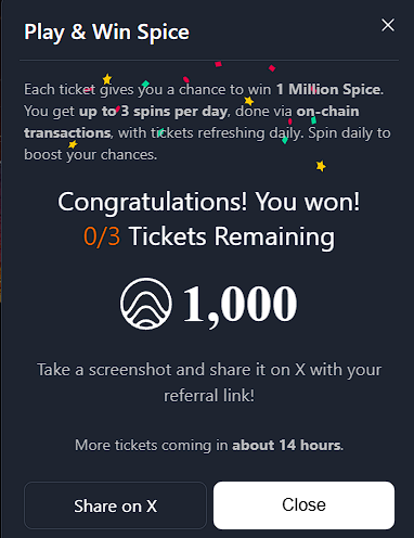 Maxon1202913356's tweet photo. I just won Spice in the @build_on_bob Fusion Lottery!

Join me in the Final Season and explore the Hybrid L2 ecosystem.

Here's my referral link https://t.co/2tGCU5RN6j https://t.co/To5RVsDtcR
