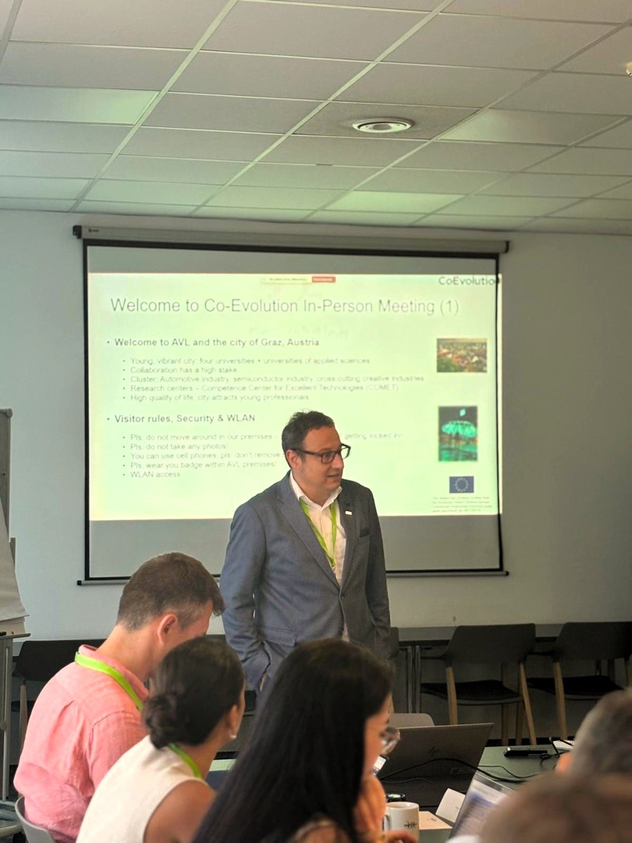 Day 2 of the #CoEvolution plenary meeting continues!
After an insightful guided tour at <a href="/AVL_List/">AVL</a> , we are back around the table to assess our progress and fine-tune our next steps 🤝💡.
#EUFunded #CoEvolution #AI #PlenaryMeeting #Graz