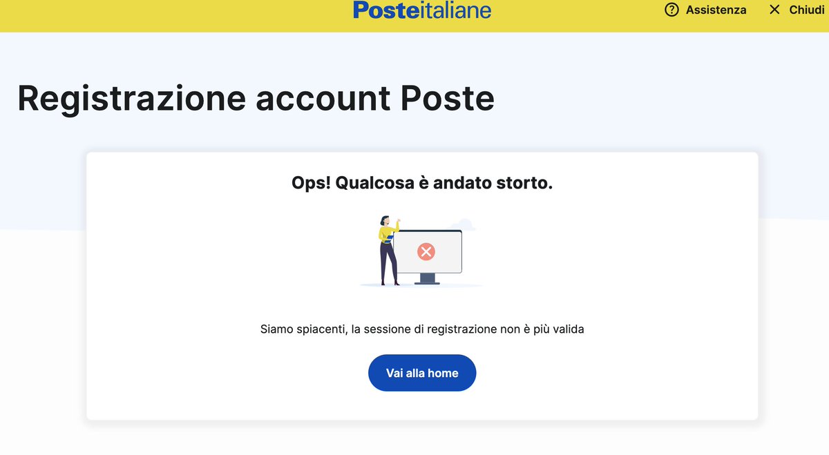 chiara_reid's tweet photo. @posteitaliane peggio che in India! 3 volte cerco di registrarmi e ottengo questa risposta, mentre se ricomincio mi dice che qualcuno si sta registrando a mio nome! Telefonare non e' servito a niente, dumb burocracy! https://t.co/zlfC5kER9n