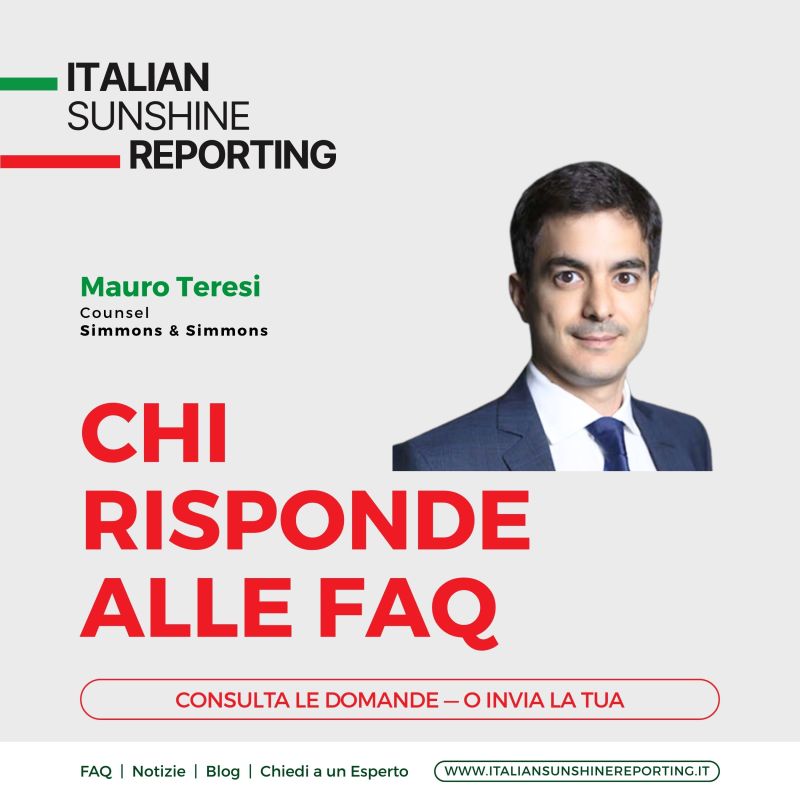 ISRcommunity's tweet image. Mauro Teresi, Counsel presso Simmons &amp;amp; Simmons, contribuisce alla nostra sezione FAQ sul Sunshine Act italiano.
 
Con

• 𝗘𝘀𝗽𝗹𝗼𝗿𝗮 𝗹𝗲 𝗙𝗔𝗤
• 𝗜𝗻𝘃𝗶𝗮 𝗹𝗮 𝘁𝘂𝗮 𝗱𝗼𝗺𝗮𝗻𝗱𝗮

lnkd.in/d5CpBX4J

#SanitaTrasparente #ItalianSunshineReporting #FAQUpdate