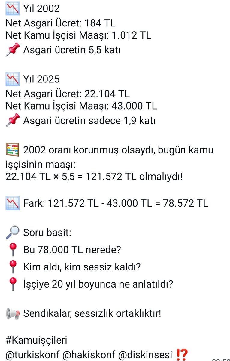 piveotesi's tweet photo. 🚨
#Kamuişçileri
@turkiskonf @hakiskonf @diskinsesi https://t.co/Z59FWksr4R