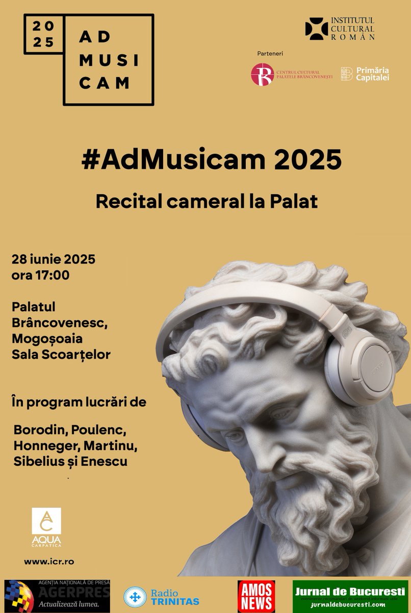 🎼Cursanții programului ICR #ADMUSICAM 2025 susțin primul concert la Palatele Brâncovenești
Detalii: icr.ro/primul-concert…
#icr #admusicam2025