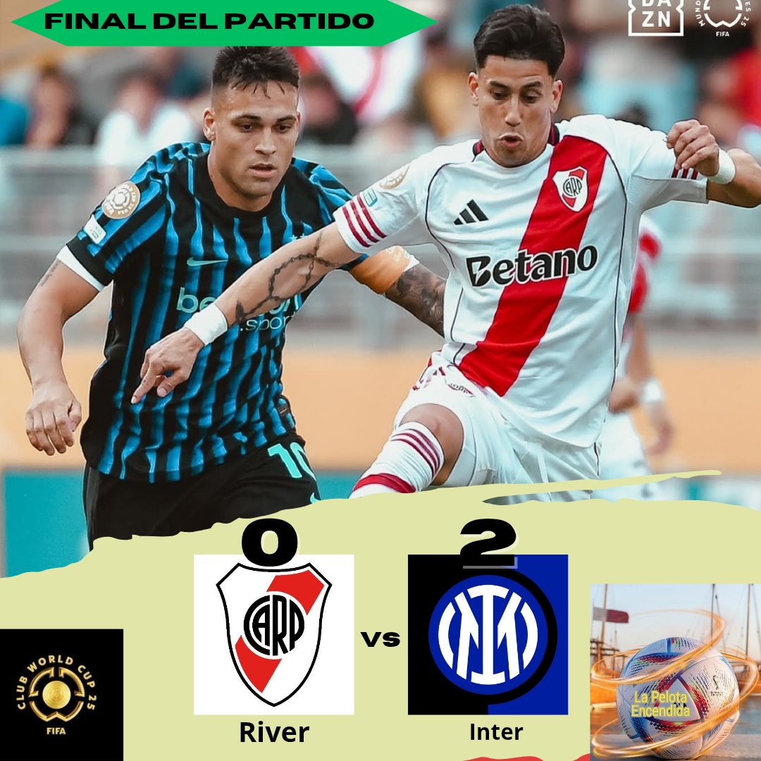 adrian_a10's tweet photo. 🏆 MUNDIAL DE CLUBES 

#River no pudo ante #inter y quedó eliminado .
El resultado de Monterrey (4-0), también influyó en la no clasificación.
Un primer tiempo parejo Pero luego, lo físico, le jugó en contra a los de Gallardo.
No quedan argentinos en el certamen. https://t.co/WxpwyVwTkF