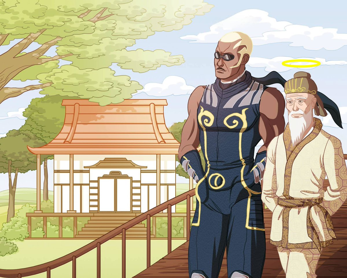 ThePhantomGenEi's tweet image. Finally remembered to update this.
For the records: I commissioned this picture from a friend, some 10 years ago, imagining a scene of a troubled Raven seeking wisdom from a resolute Wang. Halos were then added over both, after T7 release. Now Raven is back from the beyond.