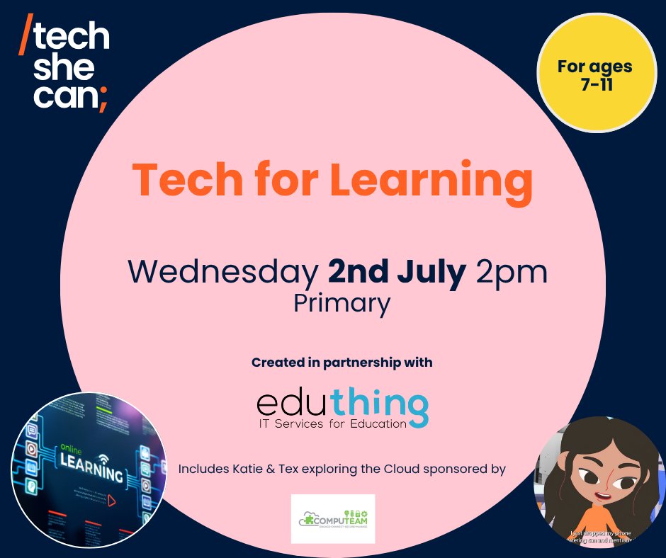 Tech_She_Can's tweet image. 📣 Primary teachers! Join our Tech for Learning lesson with @eduthingltd🎓
📅 Wed 2 July, 2pm
Your students will explore how tech is transforming education; from games to holograms and discover exciting future careers!
👉 Sign up: techshecan.org/live-assemblies
#EdTech #STEMEducation