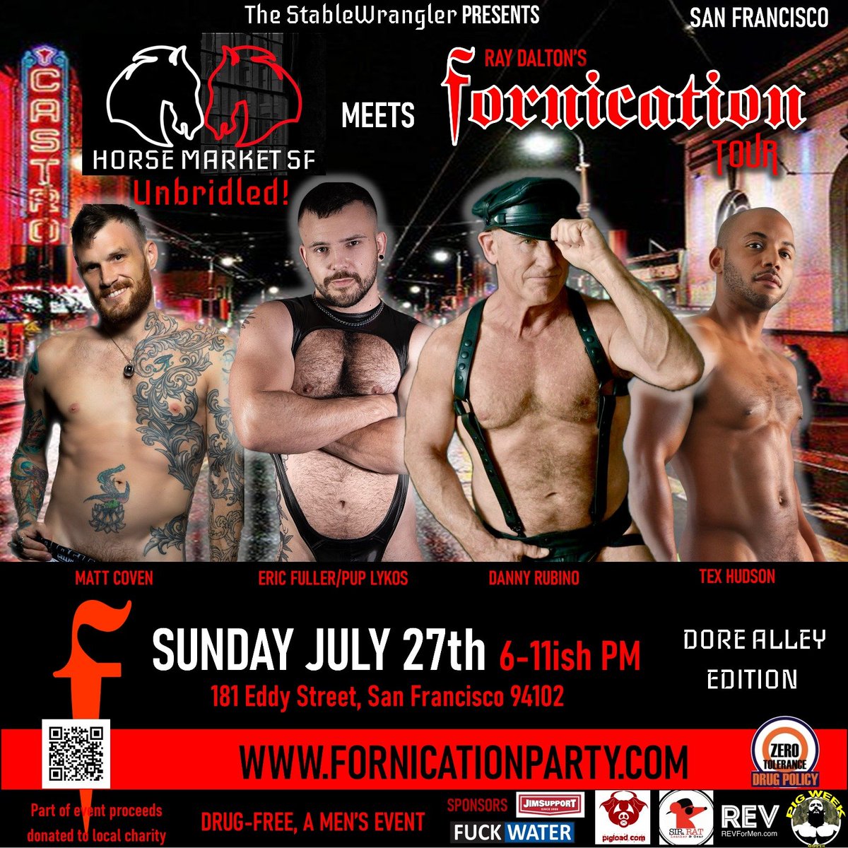 X: Ray Daltonās Fornication (@fornicationmen) on Twitter photo San Francisco! Early Bird tickets for the DIRTIEST crossover of the summer - Horsemarket Unbridled meets Fornication: Dore Alley Edition ends June 30th! For <a href="/HorseMarketSF/">HorseMarketSF.com</a> Unbridled there are no mare/Stallion roles, just no-limits fun. Tix & info at fornicationparty.com/san-francisco San Francisco! Early Bird tickets for the DIRTIEST crossover of the summer - Horsemarket Unbridled meets Fornication: Dore Alley Edition ends June 30th! For <a href="/HorseMarketSF/">HorseMarketSF.com</a> Unbridled there are no mare/Stallion roles, just no-limits fun. Tix & info at fornicationparty.com/san-francisco
