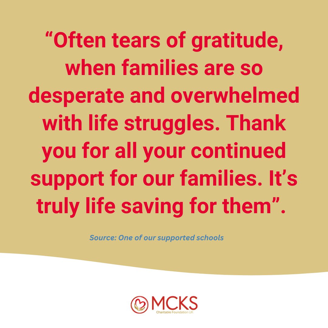 ✨ More schools need us — and we’re ready to help.

Our School Pantries are making a real difference—offering food, dignity, and relief to those who need it most.

Just read what schools are saying ⬇️

Donate here &gt; pulse.ly/lkowuqtibo

#MCKSCharity