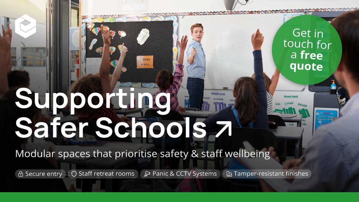 EliteSystemsLtd's tweet image. Creating safer school spaces matters now more than ever 🛡️ Our modular buildings are designed with:

🔒 Secure access 🛑 Staff-safe zones 📹 CCTV &amp;amp; panic systems

🔗 elitesystemsgb.co.uk 

#SaferSchools #SchoolSafety #ModularEducation #Safeguarding
