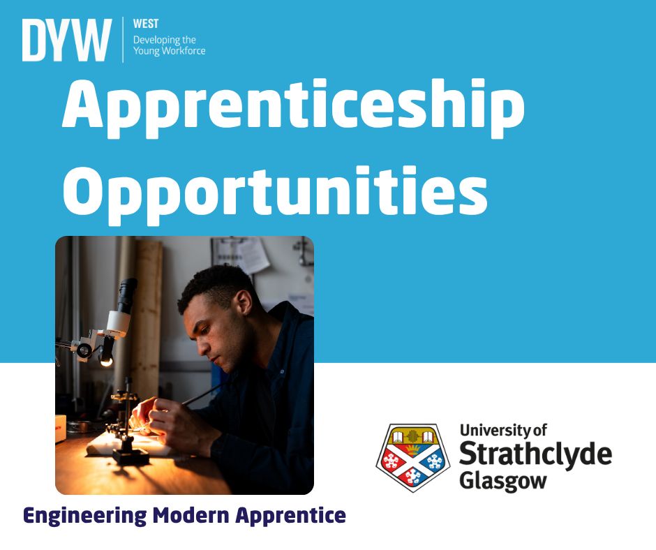DYW West (@dywwest) on Twitter photo Kickstart your engineering career at <a href="/UniStrathclyde/">University of Strathclyde</a>’s Institute of Photonics as an Engineering #ModernApprentice! 🔬
Earn an SQA qualification through the #Engineering Technical Support framework over 2 years 🤩
🗓️ Apply by 20th July
🔗 buff.ly/UBpmGXb
<a href="/MAStrathclyde/">Strath Apprentice</a> Kickstart your engineering career at <a href="/UniStrathclyde/">University of Strathclyde</a>’s Institute of Photonics as an Engineering #ModernApprentice! 🔬
Earn an SQA qualification through the #Engineering Technical Support framework over 2 years 🤩
🗓️ Apply by 20th July
🔗 buff.ly/UBpmGXb
<a href="/MAStrathclyde/">Strath Apprentice</a>