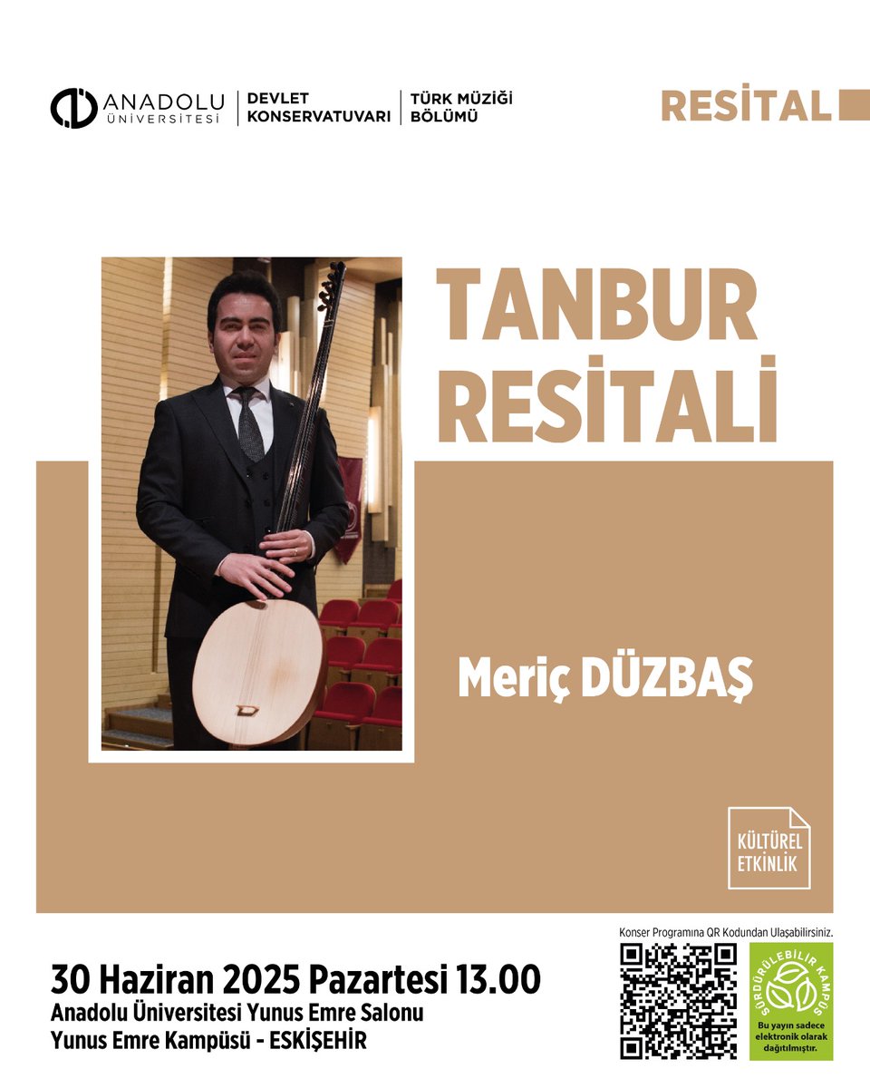 Tanbur Resitali 

🗓️ 30 Haziran 2025
⏰ 13.00
📍 Yunus Emre Salonu 

<a href="/Anadolu_Univ/">Anadolu Üniversitesi</a>