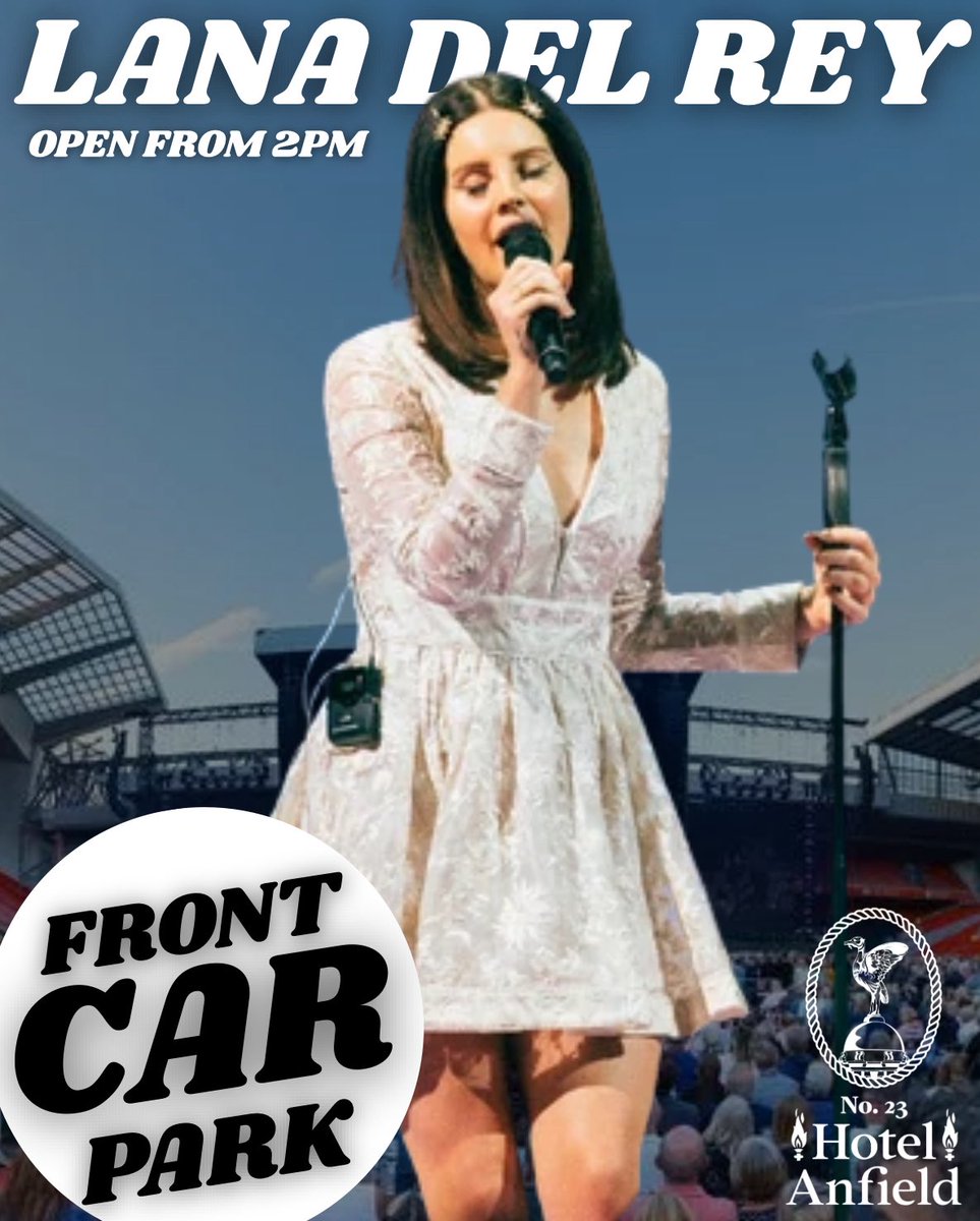 Join us on Saturday before Lana Del Rey plays live at Anfield 🎤🥳

We will be open on our front car park from 2pm, being the perfect place for a pre concert drink as we are only 200 years from Anfield itself 🙌