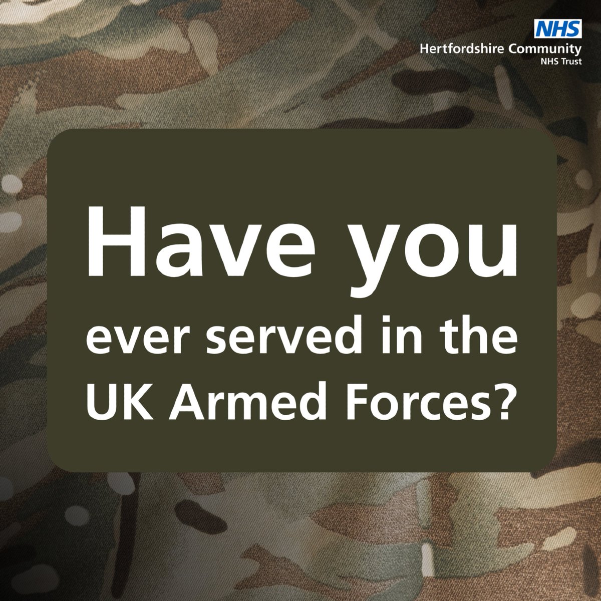 Leaving the Armed Forces? Your healthcare journey changes – but support is always there. 🩺

💊 Your local pharmacy
📞 NHS 111
🏥 GP surgery
🚨 Urgent Treatment Centres (UTCs)
🧠 Op COURAGE

Find out more: hct.nhs.uk/news-and-event…
#ArmedForcesWeek