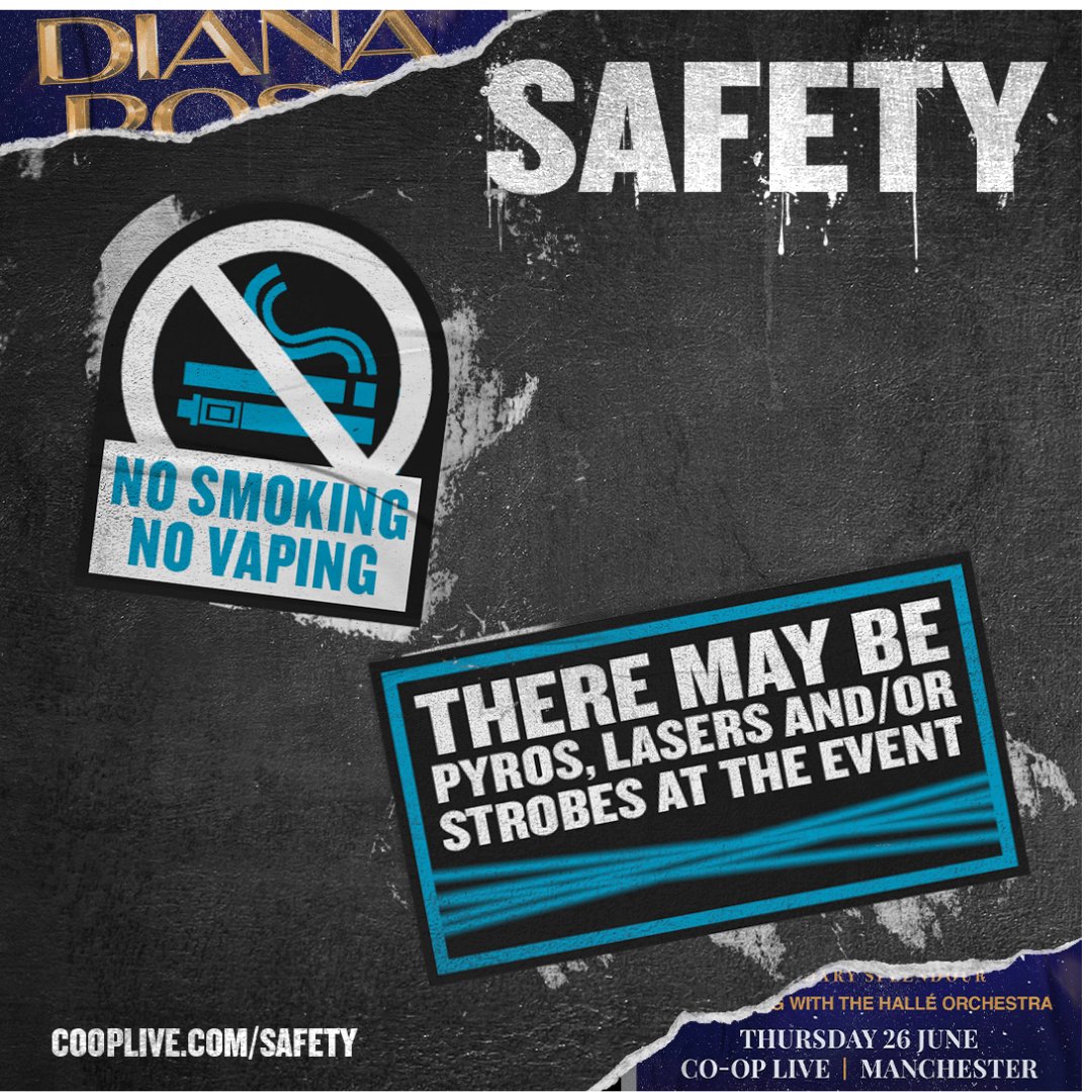 Know before you go to DianaRoss 🕺

🚗 Book Official Vertumotors Parking - Tickets: ow.ly/fRbj50Wfw5h

🪩 Upgrade to Co-op Backstage Club for early entry, private lounge, seating, free welcome drink and more. Book now - Tickets: ticketmaster.co.uk/diana-ross-coo…