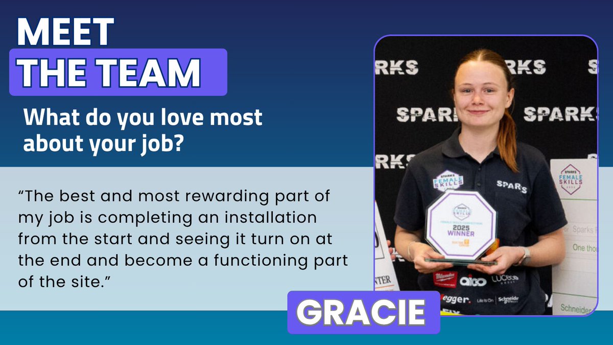In celebration of #INWED2025 this week, we caught up with our fantastic colleague Gracie! 👋 A Level 3 Apprentice and the National SPARKS Female Skills champion of 2025! 🏆

Find out about her proudest achievement so far!