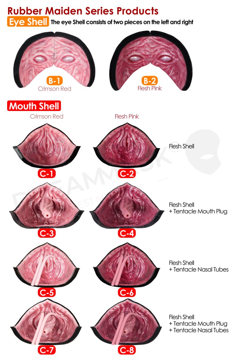 🧩 M31:  Parasite Customization
You become... whatever it wants.

Rubber Maiden’s Accessories:
👃 Nose + mouth tentacle mask?
😱 Terrified, invaded human skin?
😶 Blank flesh wall face?

No expression. No control.
The parasite will shape you.

#Dreammask #M31 #RubberMaiden