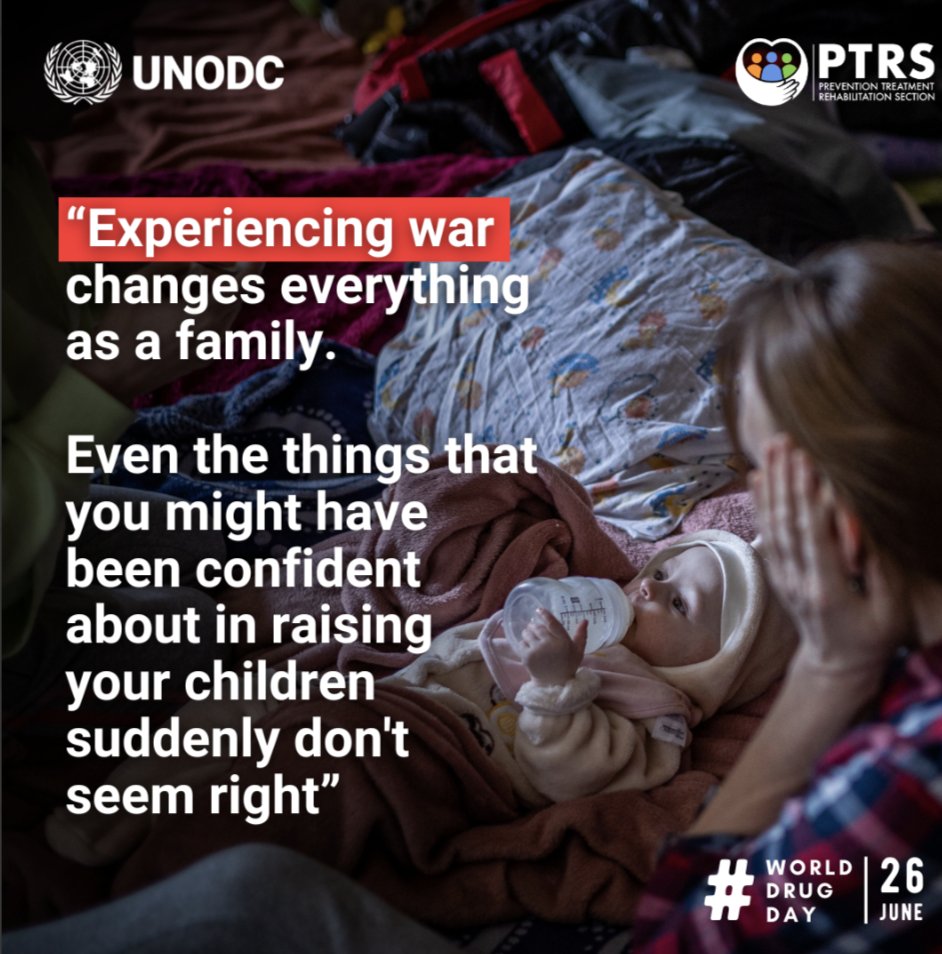 Even in conflict, long-term prevention matters.
Protecting children through positive parenting is key to reducing long-term trauma &amp;future vulnerabilities to drugs &amp;crime
Explore <a href="/UNODC/">UN Office on Drugs & Crime</a> &amp; <a href="/OfficialUoM/">The University of Manchester</a> 📚 for caregivers in crisis settings:

bit.ly/3Jty04w 

#WorldDrugDay