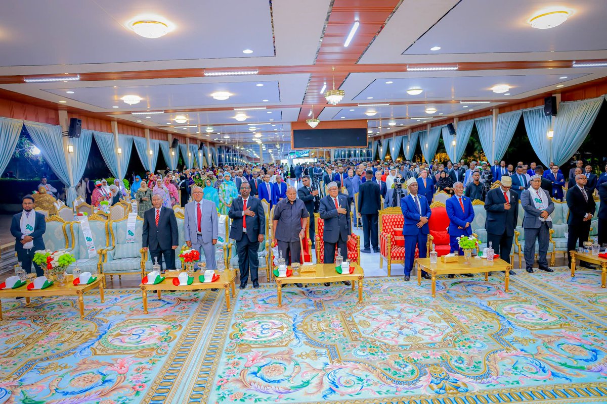 Presidencysl_'s tweet photo. Republic of Somaliland Celebrates 65 Years of Sovereignty

PRESS STATEMENT 
Hargeisa | 26 June 2025  

The Republic of Somaliland today marked the 65th anniversary of its historic independence with a solemn and dignified state ceremony held at the Presidential Palace in Hargeisa.

This nationally significant occasion—commemorating the 26th of June 1960, the day Somaliland reclaimed its sovereignty from British colonial rule—serves as a powerful reminder of the enduring will of the Somaliland people to determine their own destiny.

Presiding over the ceremony was the President of the Republic of Somaliland, His Excellency Dr. Abdirahman Mohamed Abdillahi (Cirro), accompanied by the Vice President, His Excellency Mr. Mohamed Ali Aw Abdi. Also in attendance were the Speakers of both Houses of Parliament, members of the Council of Ministers, leaders of national political parties, the Attorney General, former vice presidents, distinguished members of the diplomatic corps, senior statesmen, traditional elders, artists, scholars, and a wide cross-section of invited guests.

The evening featured a poignant cultural programme, including theatrical performances and poetic compositions, designed to honour the memory of those who fought for Somaliland’s freedom and to reaffirm the significance of the date in the nation's collective consciousness.

In their keynote addresses, the Minister of the Presidency, Hon. Khadar Hussein Abdi; distinguished scholar and statesman Professor Ahmed Ismail Samatar; and the respective Speakers of the House of Elders and House of Representatives, Honourable. Saleebaan Mohamoud Adan and Honourable Professor Yasin Haji Mohamoud Hiir (Faratoon), reflected on the historic legacy of independence and called for its preservation through national unity, vigilance, and the strengthening of democratic institutions.

Addressing the nation, President Abdirahman Mohamed Abdillahi (Irro) described the 26th of June not only as a landmark in the annals of Somaliland’s modern history but as an eternal covenant between generations—a reminder of the sacrifices made in the pursuit of dignity, sovereignty, and nationhood. 

The President underscored the remarkable progress made by the Republic in the realms of governance, peacebuilding, and institution-building, while candidly acknowledging the ongoing challenges faced by Somaliland’s quest for international recognition.

His Excellency reiterated his administration’s unwavering commitment to the defence of Somaliland’s sovereignty, the consolidation of its democratic gains, and the advancement of its rightful place among the community of nations.

As the ceremony concluded and the clock struck midnight, the national flag of the Republic of Somaliland was hoisted above the Presidential Palace with full military honours. Members of the armed forces presented a formal salute to the flag—symbolising the unbroken continuity of Somaliland’s nationhood and the solemn dignity with which it continues to uphold its sovereign path.

All praise and thanks be to Almighty Allah.

Hussein Adan Igeh (Deyr),
Spokesman for the President of the Republic of Somaliland