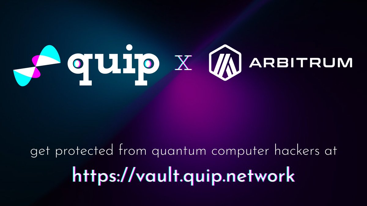 Quantum computers aren’t sci-fi anymore, they’re real and advancing fast. 

That means wallets relying on today’s cryptography are potentially vulnerable. <a href="/quipnetwork/">Quip Network 🃏</a> smart accounts are live on <a href="/arbitrum/">Arbitrum</a>, offering a powerful new defense layer.

🧠 What Makes Quip Special?