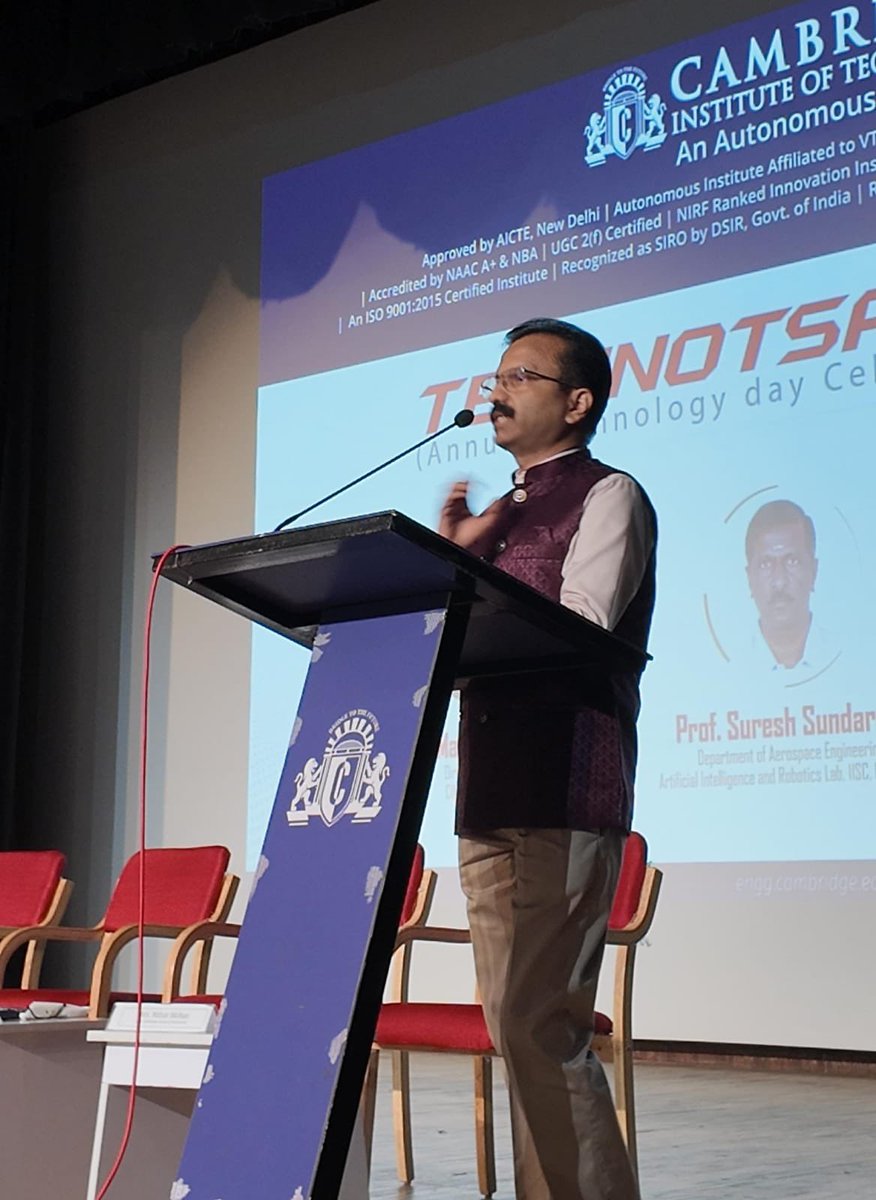 Matjoseph7's tweet photo. Technotsav 2025, National conference on Artificial Intelligence and Robotics organised by the Indian National Academy of Engineering (INAE) and Indian Institute of Science Bangalore.  I have delivered the keynote talk which was attended by around 240 participants. https://t.co/ptbLeRE1m8