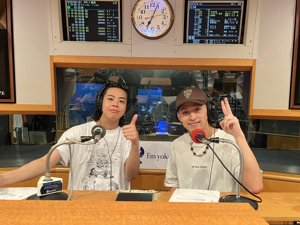 【本日のゲスト】

エフヨコファミリー♪ THE AGUL 
ケンさん、祐亮さん

ようこそプライムタイムへ🤗

radiko▶️ radiko.jp/share/?t=20250…

#FMヨコハマ #prime847