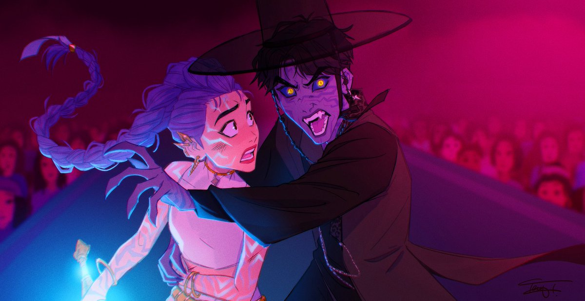 tenyais's tweet image. He protec, he attac… would have loved to see Jinu go a little feral in that final fight LOL but that’s what fanons forrrr #kpopdemonhunters