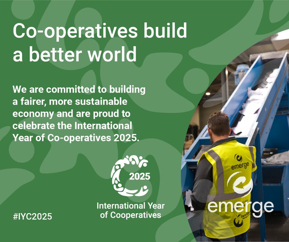EMERGE Recycling &amp; <a href="/EMERGETouchWood/">Touch Wood</a> are proud to be a community cooperative (aka a Community Benefit Society). Owned by our 130 members who are committed to building a fairer, more sustainable economy &amp; environment.  Join us 👇emergerecycling.co.uk/share-offer/ #IYC2025 #CoopFortnight
