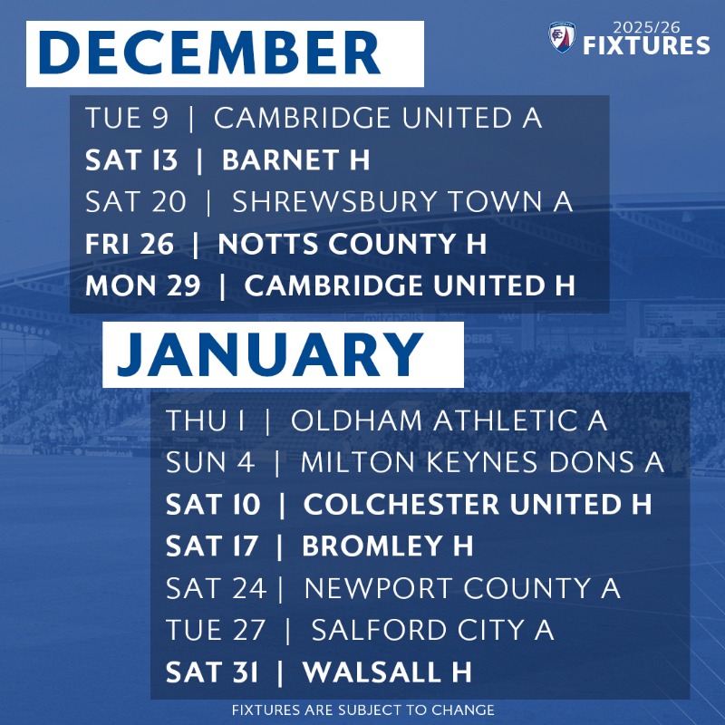 ChesterfieldFC's tweet photo. 🚨 Presenting our 2025/26 @SkyBetLeagueTwo fixtures!

#Spireites