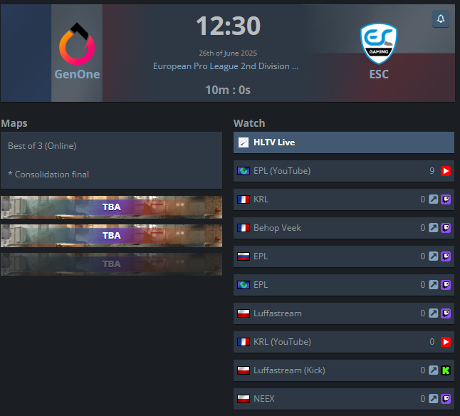 On va cast <a href="/euproleague_/">EPL</a> encore 
rdv 12h30 pour suivre GenOne