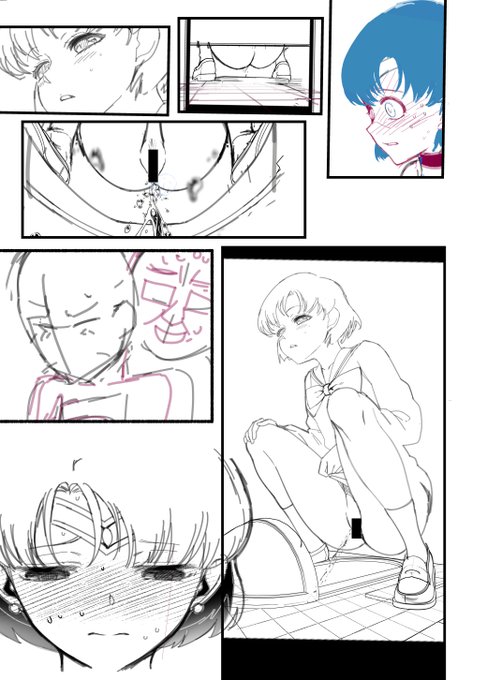 冬コミに向けて「セーラーマーキュリーが酷い目に合う漫画」を描いています。盗撮アリの○○アリのまあ酷い漫画になる予定 #sailormercury #セーラームーン #セーラーマーキュリー #水野亜美