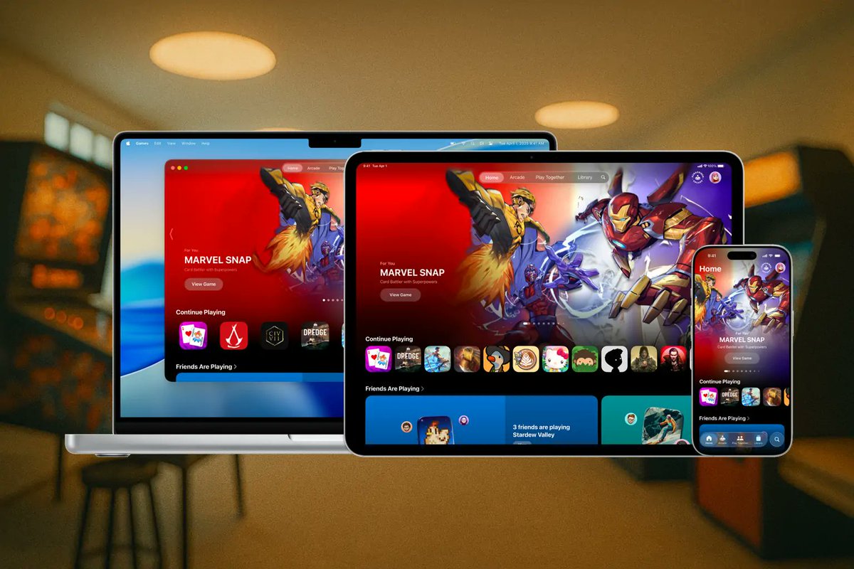 AppleTodaynet's tweet photo. Apple's new Games app unifies your library, adds social challenges, highlights in-game events, and supports controllers—across iPhone, iPad, Mac, and more.

#AppleToday #AppleNews #AppleGames #AppleGaming

https://t.co/m08aR0gFZi https://t.co/856LRfaUJr