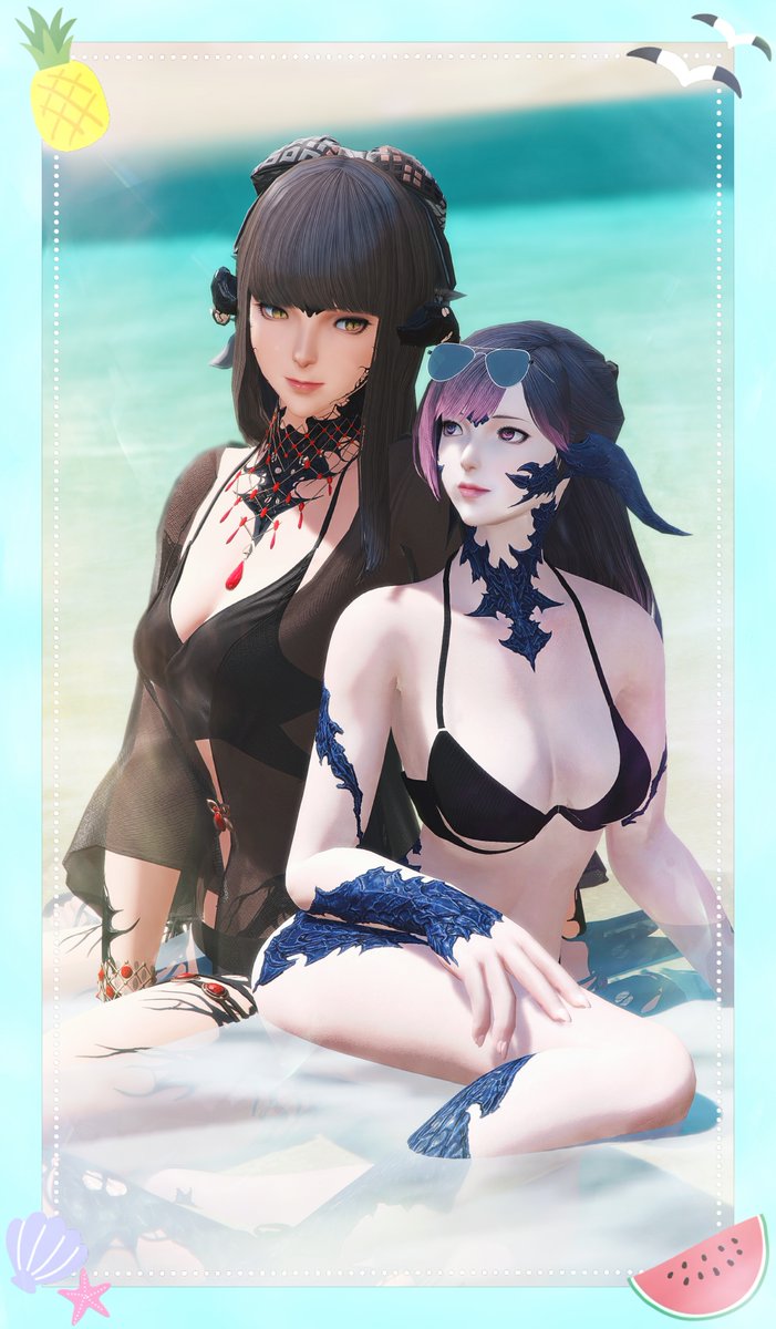 tanning in the sun with ayaya :3 #ffxivsummerbash
