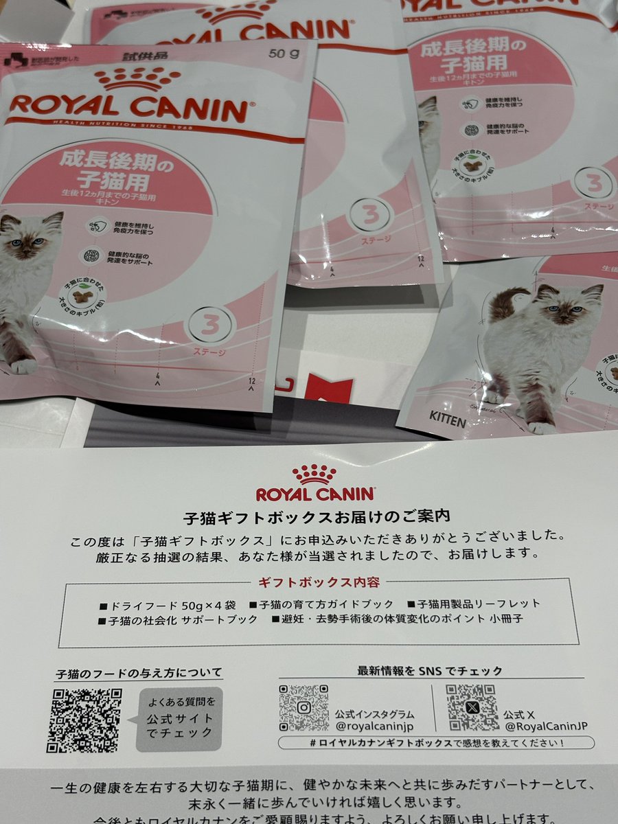 #サイベリアン
#猫のいる暮らし𓏲𓎨 
#ROYALCANIN
ギフトボックス🧰あたったー！！！