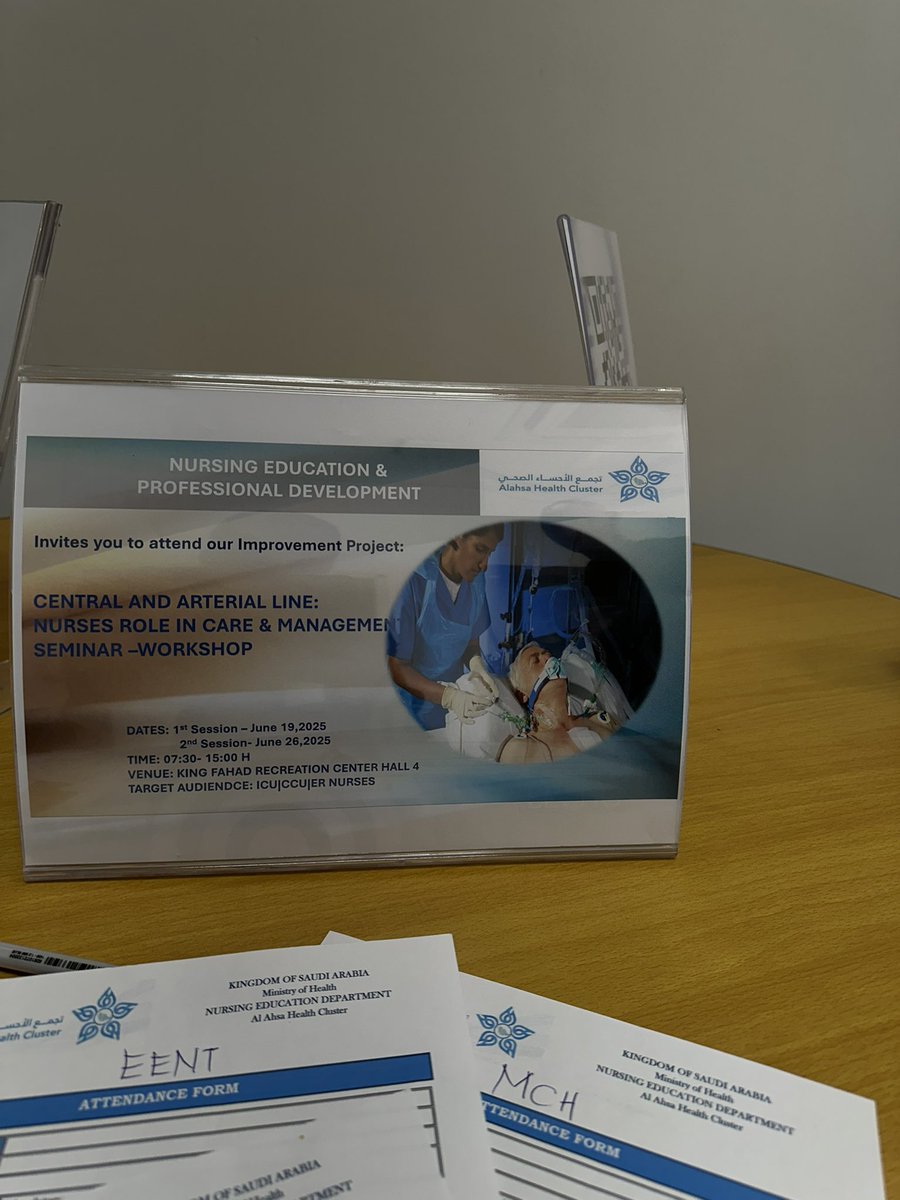 Starting the new year 1447with : “CENTRAL AND ARTERIAL LINE:NURSES ROLE IN CARE &amp; MANAGEMENT SEMINAR -WORKSHOP” 
Glad to be a team member.