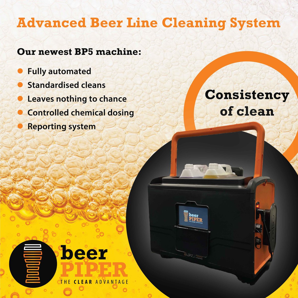 BeerPiper's tweet image. Our next generation BP5 machine is here and it's game-changing - simple to use, controllable remotely, wireless and compact.
Available as fixed or portable units depending on your needs.
Get in touch or visit beerpiper.co.uk
#beerpiper 
#beerlinecleaning
#cellarhygiene