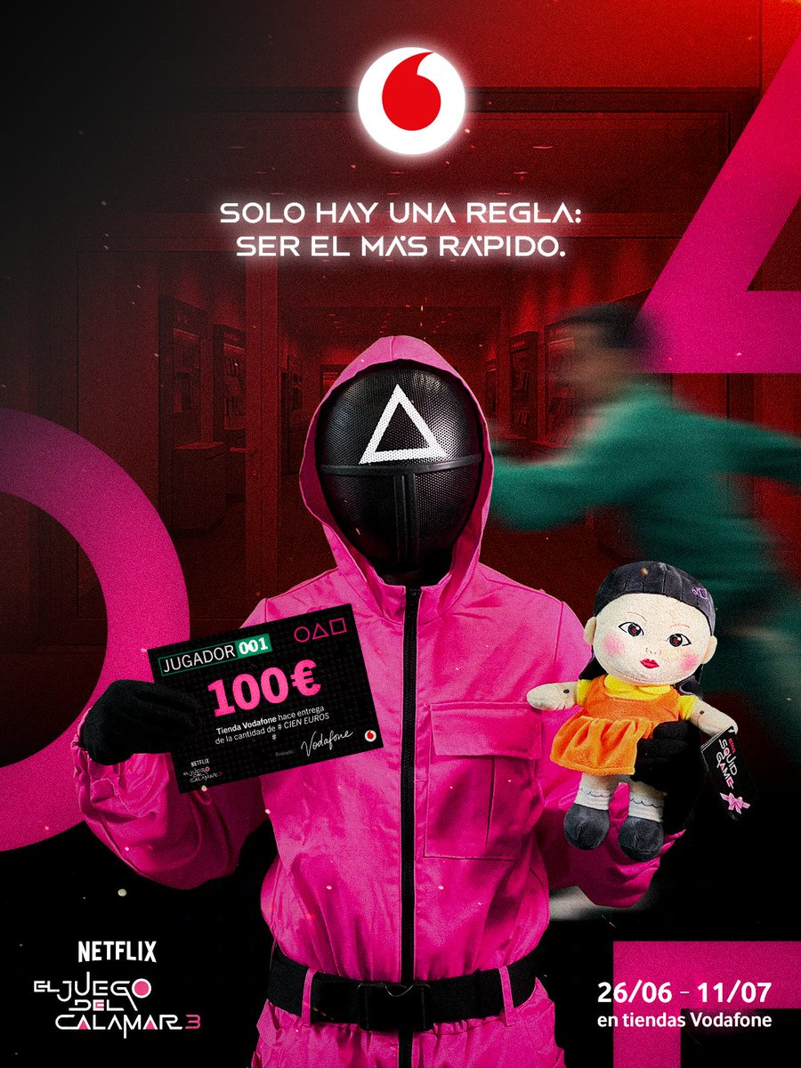 🔴 ¡Atención, jugadores!👇🏻

Durante 10 días, 10 tiendas Vodafone en toda España se convierten en el escenario de El Juego del Calamar 🦑 ¿Estás listo para jugar? 👟

⸻

¿Cómo funciona?

📲 Cada día a las 10:00h revelamos una ciudad y tienda Vodafone en nuestras stories de