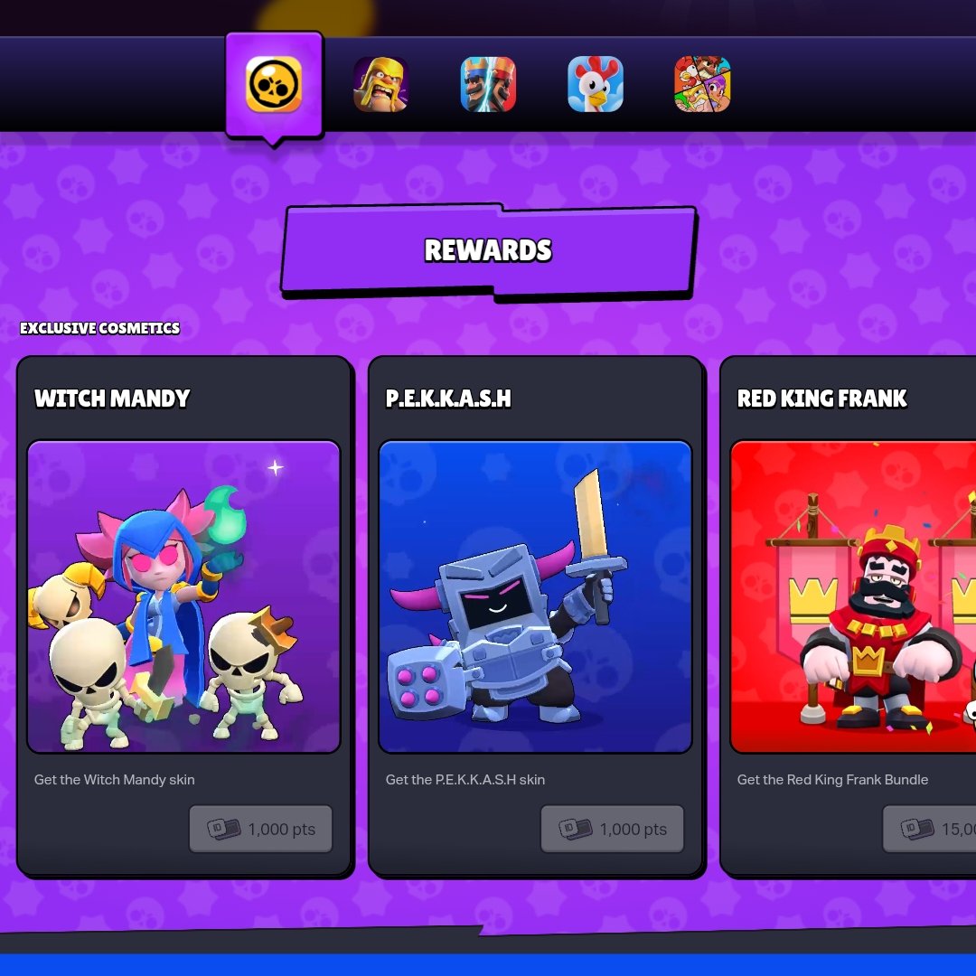 brawlorzo's tweet image. WITCH MANDY and P. E. K. K. A. S. H now available on Supercell ID Store
#brawl