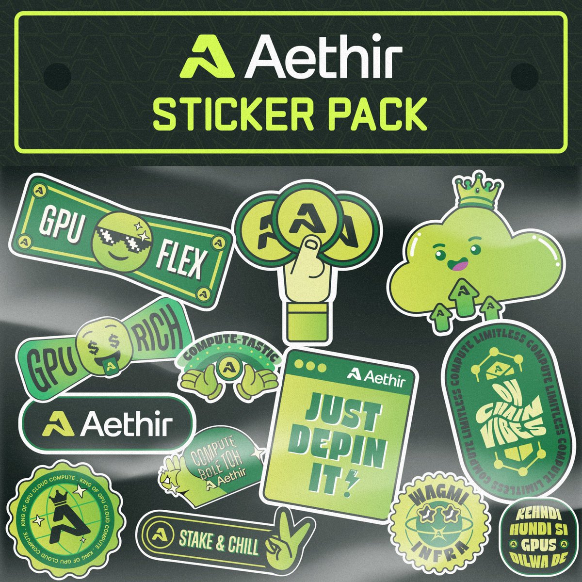 Fam,
Aethir's TG (Telegram) sticker pack is here to play with 👇🏻

Whenever in doubt, just use one 👀💚