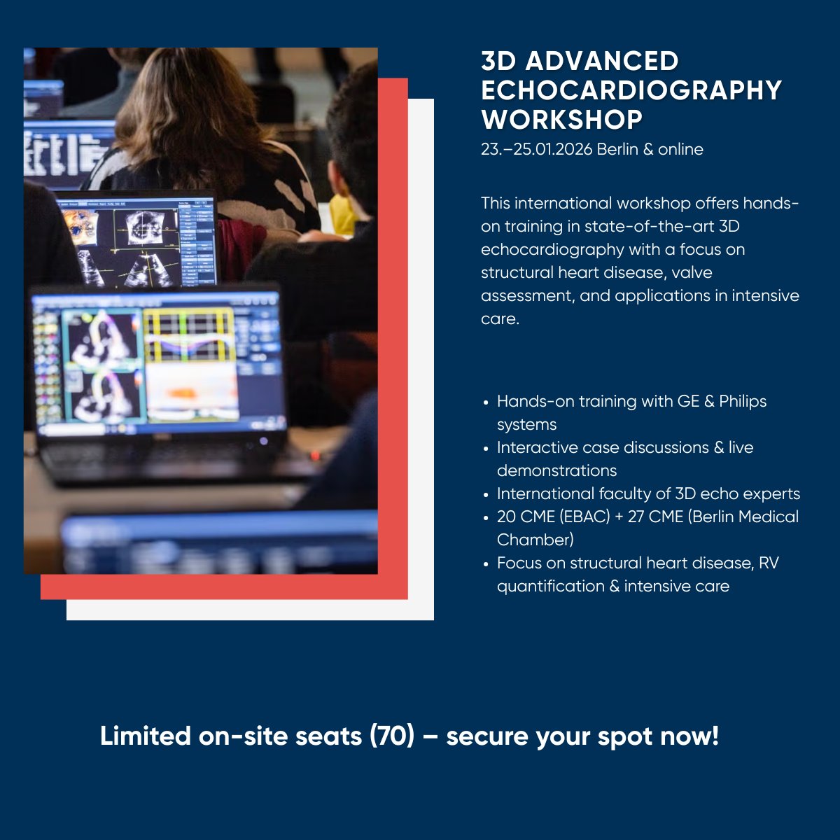DHZB Akademie (@dhzb_akademie) on Twitter photo ➡️ 3D Advanced Echocardiography Workshop – Berlin 2026
Tauchen Sie ein in die Zukunft der kardialen Bildgebung! 🚀
Teilnahme vor Ort oder online möglich.
Jetzt anmelden und Teil der internationalen 3D-Echo-Community werden!
🔗 lnkd.in/eJe4hpSW
<a href="/NMerke/">Nicolas Merke</a>
<a href="/dhzcharite/">Deutsches Herzzentrum der Charité</a> ➡️ 3D Advanced Echocardiography Workshop – Berlin 2026
Tauchen Sie ein in die Zukunft der kardialen Bildgebung! 🚀
Teilnahme vor Ort oder online möglich.
Jetzt anmelden und Teil der internationalen 3D-Echo-Community werden!
🔗 lnkd.in/eJe4hpSW
<a href="/NMerke/">Nicolas Merke</a>
<a href="/dhzcharite/">Deutsches Herzzentrum der Charité</a>