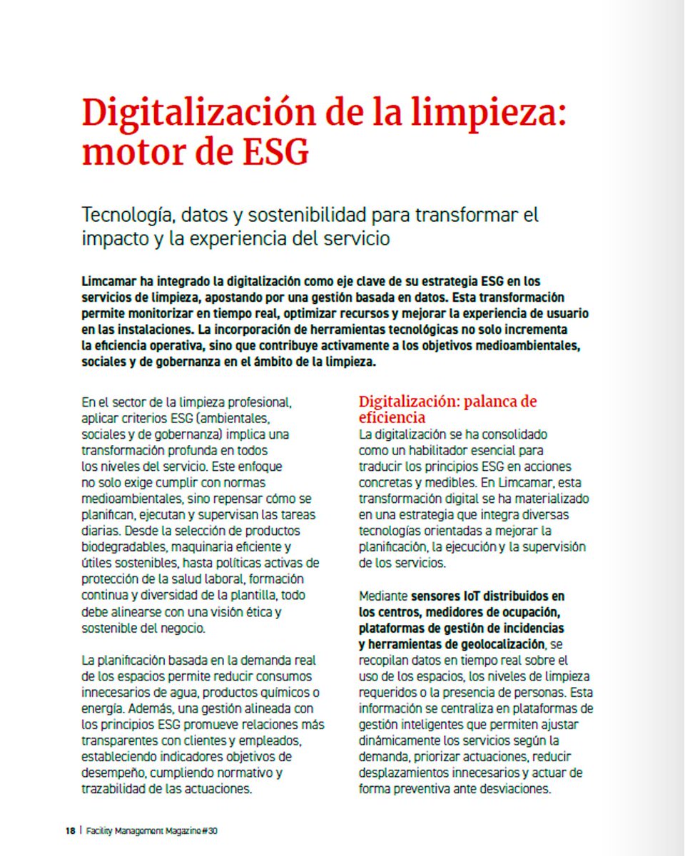 limcamar's tweet photo. Tecnología, datos y sostenibilidad son una prioridad para Limcamar, cuando se trata de transformar la experiencia del servicio. 💡

Lee el artículo completo en la revista Facility Management Magazine de @IFMA_spain aquí 👉 https://t.co/98uvTQTzug https://t.co/GNiT3MCOof