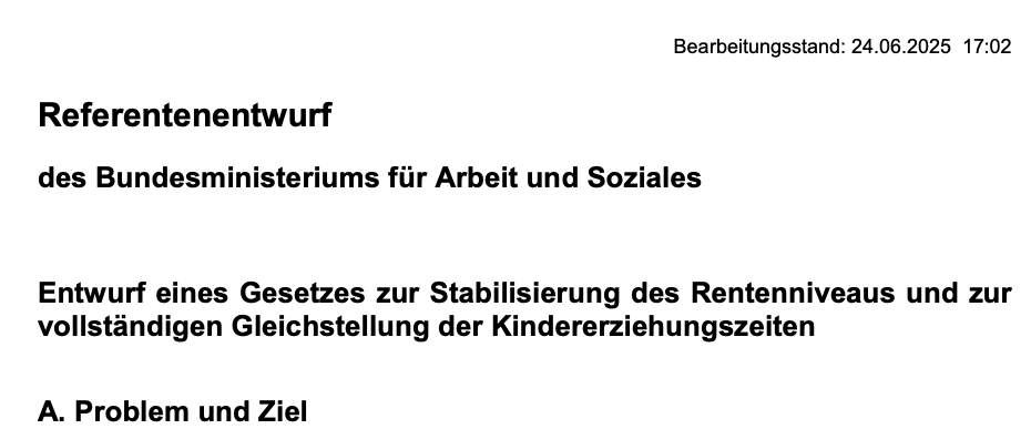 MichaelBroecker's tweet photo. ++@TableBriefings ++ Vielleicht eine der folgenschwersten Entscheidungen dieser ⚫️🔴 Koalition. Rentengarantie bei 48% bis 2031. Gesetzentwurf ist da. Das wird noch sehr teuer für nachfolgende Generationen. @BMAS_Bund https://t.co/zV33EQ13ns