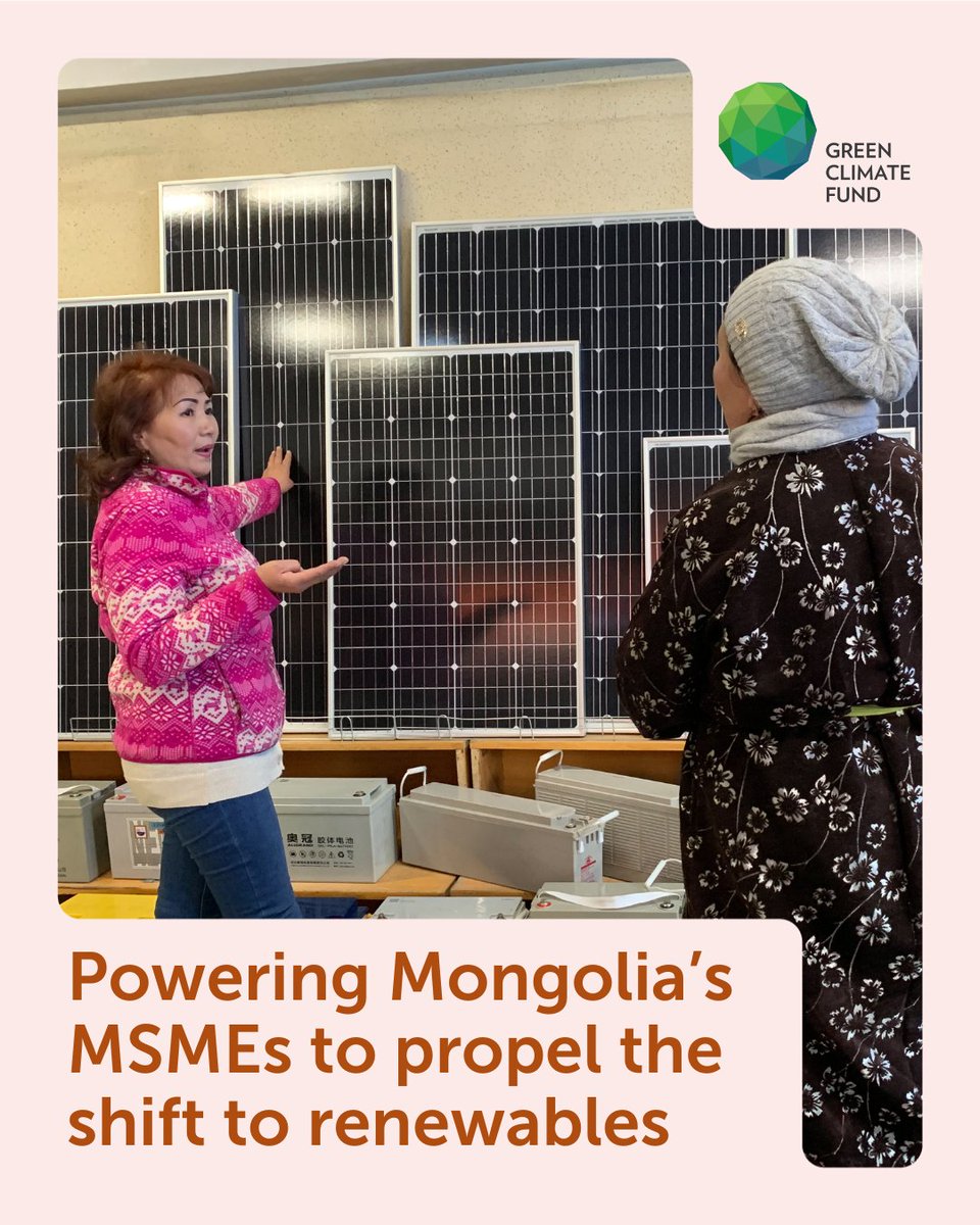 ⚡ Powering the potential of MSMEs to light a path towards low-emission development 🇲🇳 

With GCF-<a href="/XacBank/">XacBank</a> support, businesses like Myagmarsuren’s are delivering off-grid solar to nomadic herders — while earning stable incomes.

Learn how this #MSMEDay💡 g.cf/4ngCEVP