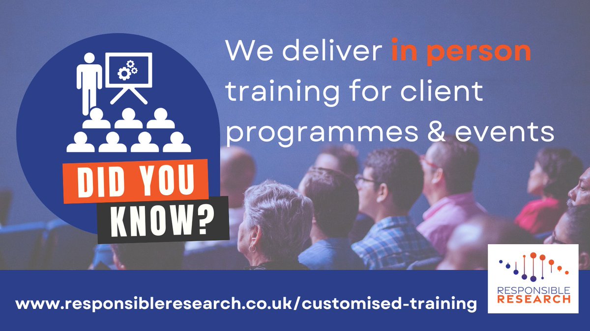 Need tailored training for in-house events or programmes?
Our Customised Training service is built around your learning needs, goals &amp; CPD hours.
👉 responsibleresearch.co.uk/customised-tra…
#ResearchTraining #CPD #ResponsibleResearch