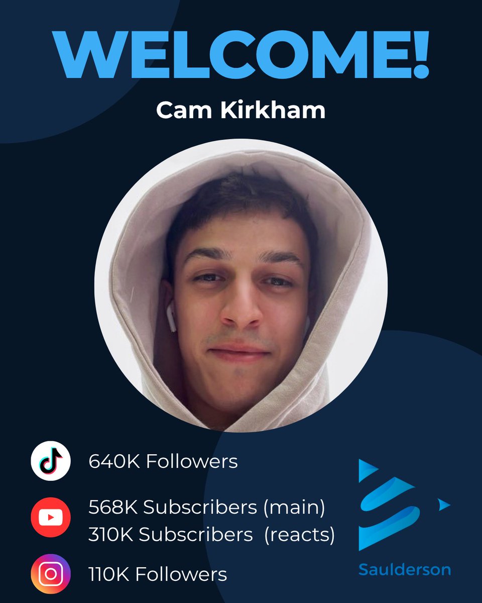 Saulderson Media (@saulderson) on Twitter photo We are thrilled to welcome Cam Kirkham to the Saulderson roster.
Cam Kirkham is a UK-based content creator and comedian known for his sharp humour, viral commentary, and co-hosting the TMI Podcast.
Brands, want to work with Cam Kirkham? Contact us at camkirkham@saulderson.com We are thrilled to welcome Cam Kirkham to the Saulderson roster.
Cam Kirkham is a UK-based content creator and comedian known for his sharp humour, viral commentary, and co-hosting the TMI Podcast.
Brands, want to work with Cam Kirkham? Contact us at camkirkham@saulderson.com