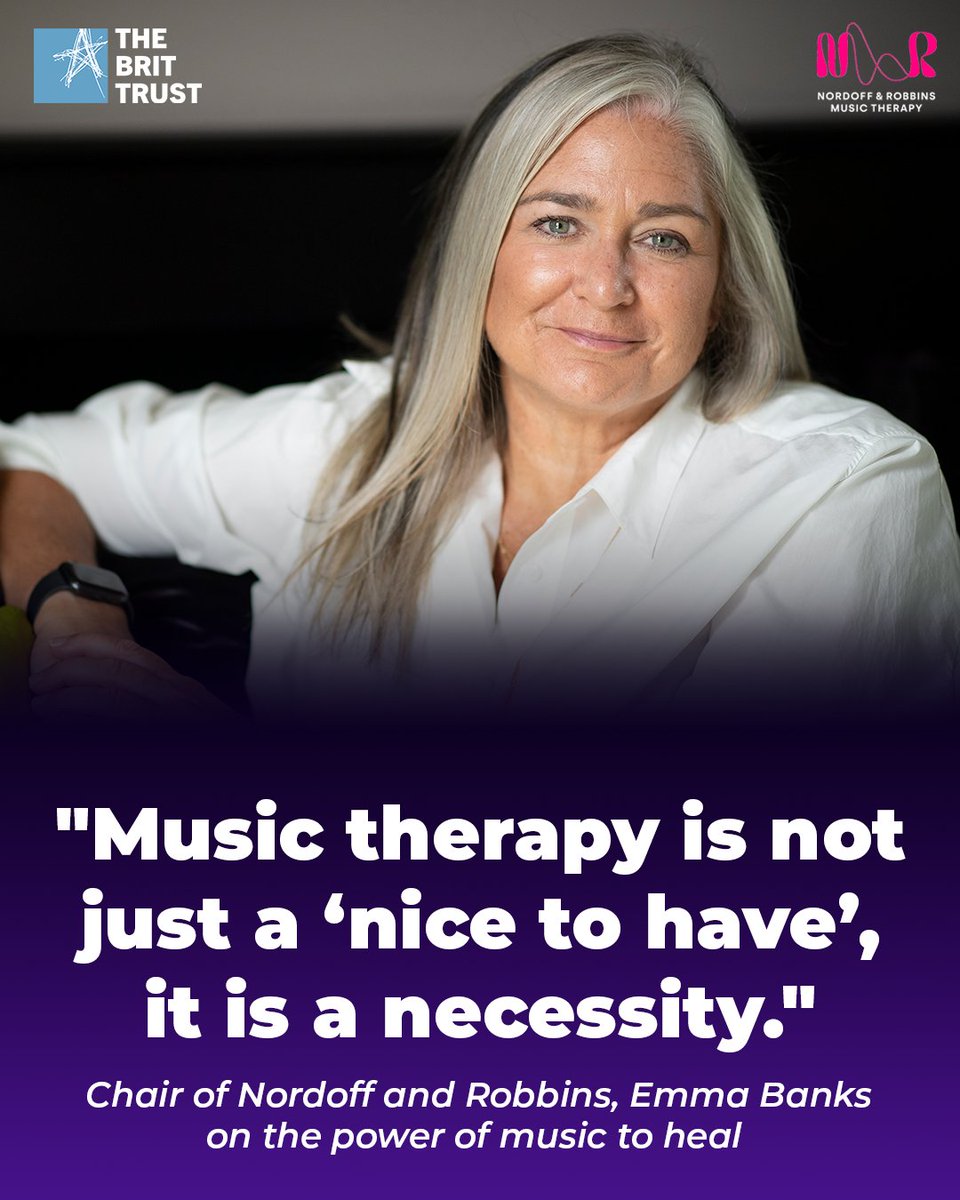 The BRIT Trust (@thebrittrust) on Twitter photo The Chair of <a href="/nordoffrobbins/">Nordoff and Robbins</a>, Emma Banks, reflects on her first year leading the UK’s largest music therapy charity 🎶 Read this month's BRIT Trust Diary in association with <a href="/MusicWeek/">Music Week</a> : bit.ly/4kZzofP The Chair of <a href="/nordoffrobbins/">Nordoff and Robbins</a>, Emma Banks, reflects on her first year leading the UK’s largest music therapy charity 🎶 Read this month's BRIT Trust Diary in association with <a href="/MusicWeek/">Music Week</a> : bit.ly/4kZzofP